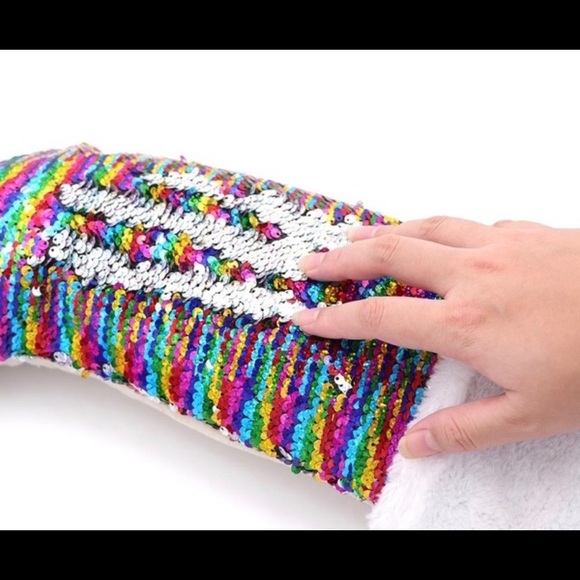 Rainbow Sequin Mermaid Christmas Stocking - Picture 3 of 6